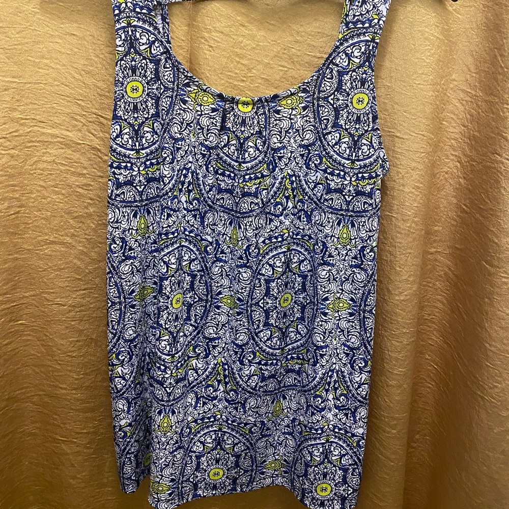 The Limited-Blue/White/Yellow work blouse tank-Medium